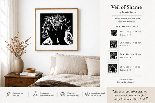 Veil of Shame — Edición limitada, impresión de Fine Art por Marta Prats