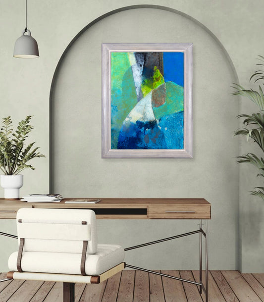 Green and Blue with Black and White