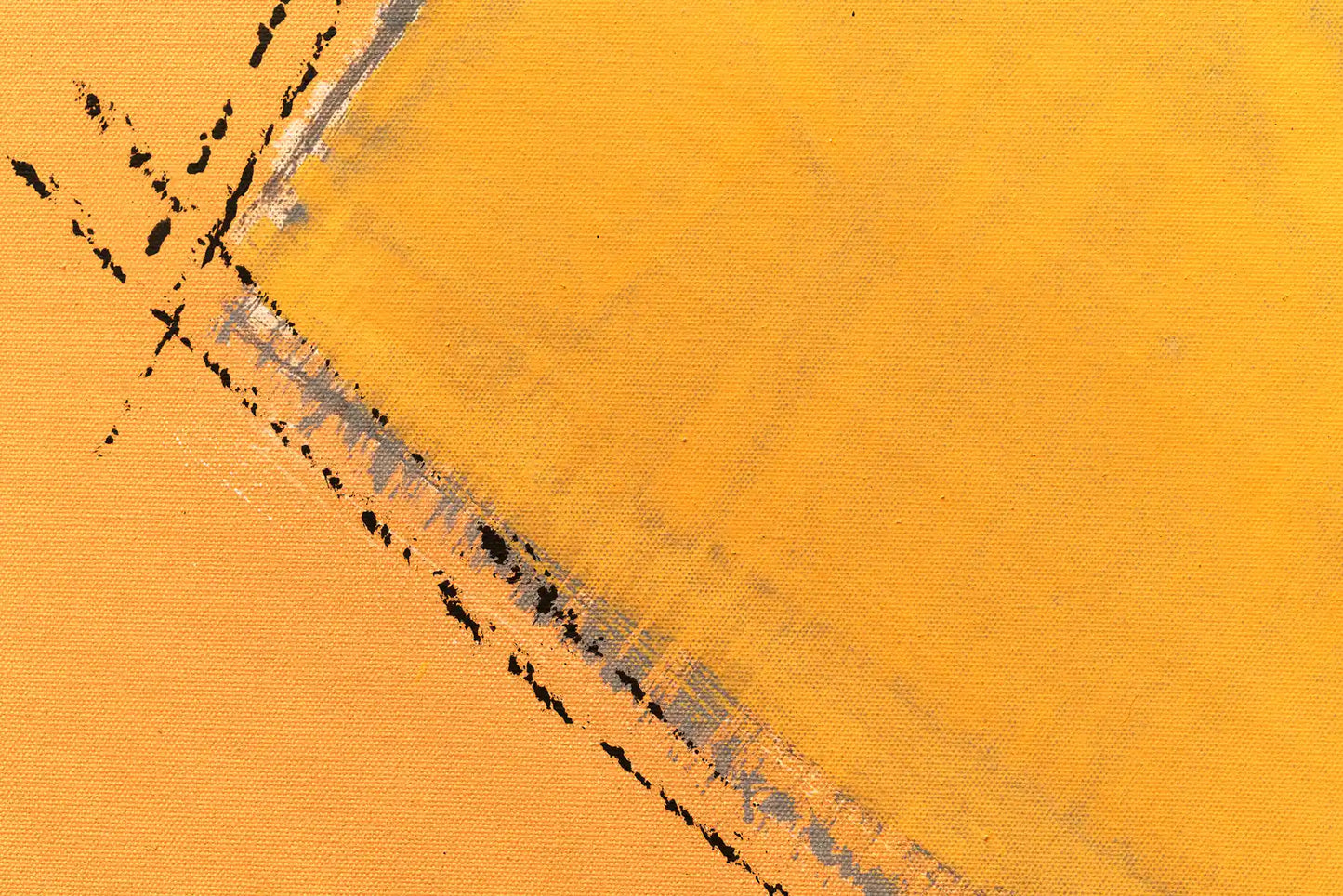 Partial view of geometric composition in orange and ochre tones by Annabel Andrews