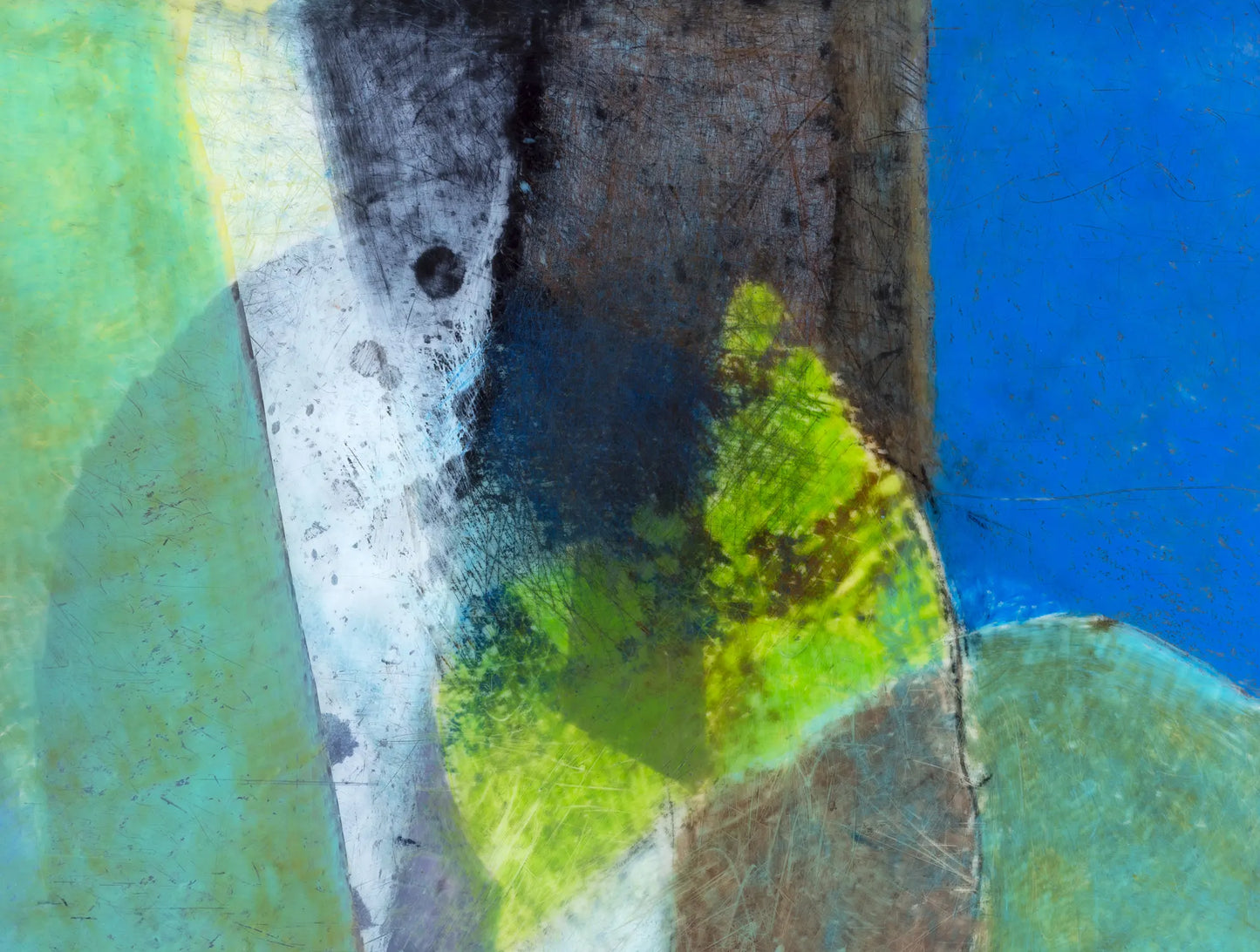 Green and Blue with Black and White