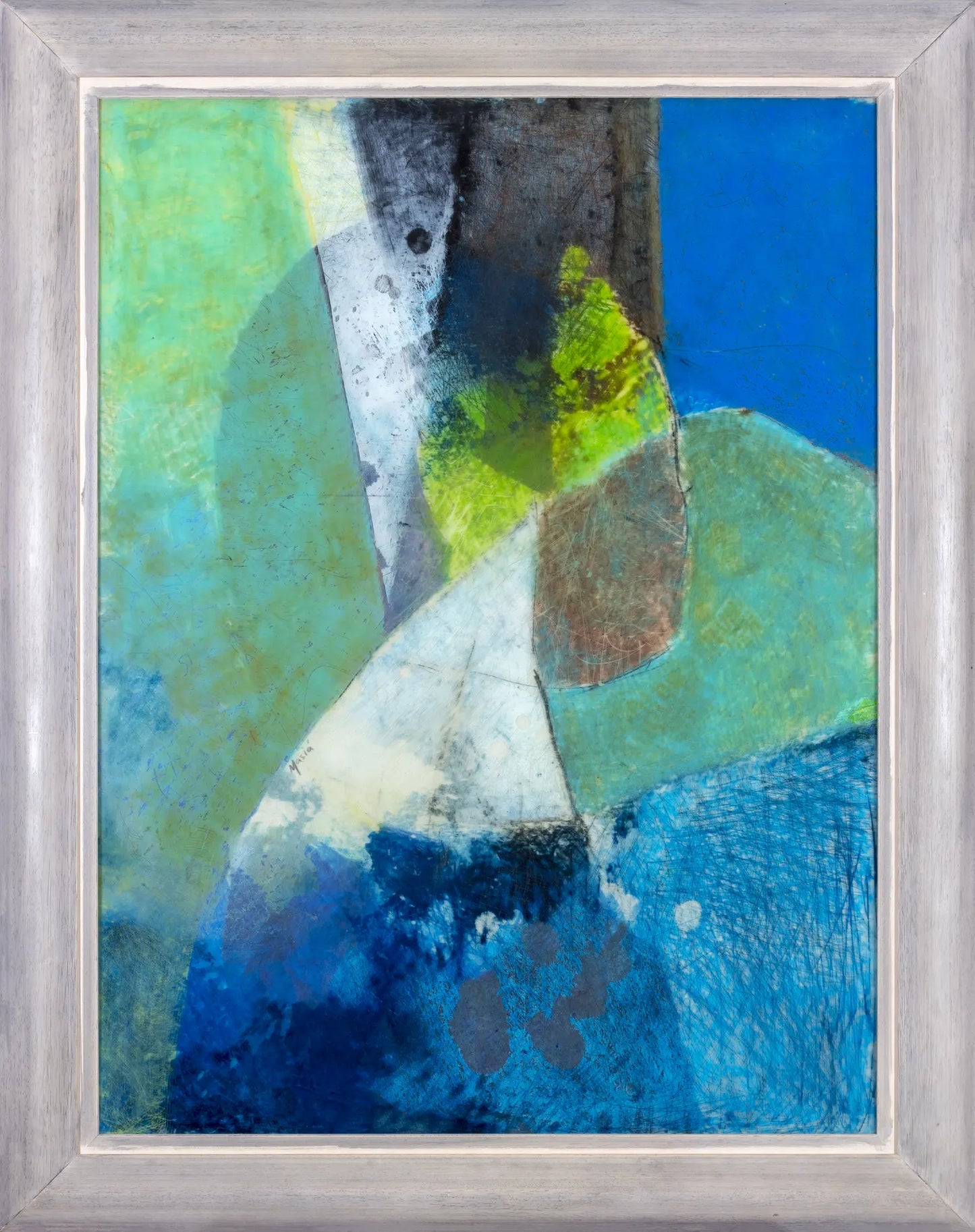 Green and Blue with Black and White